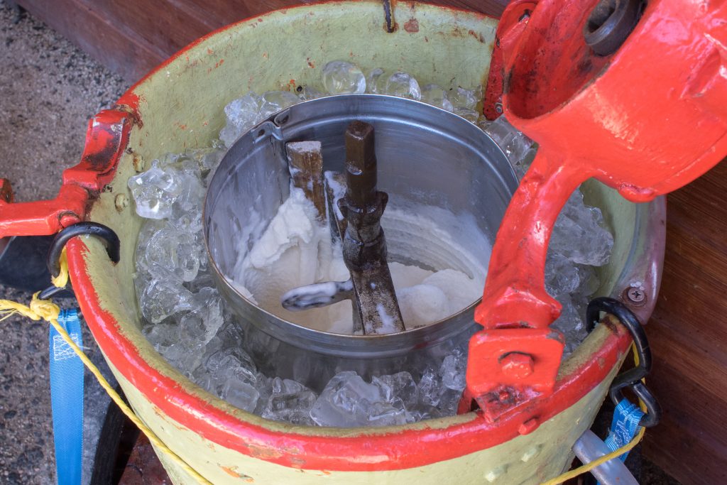 Ice cream maker - vintage machine to produce ice cream or sorbets manually